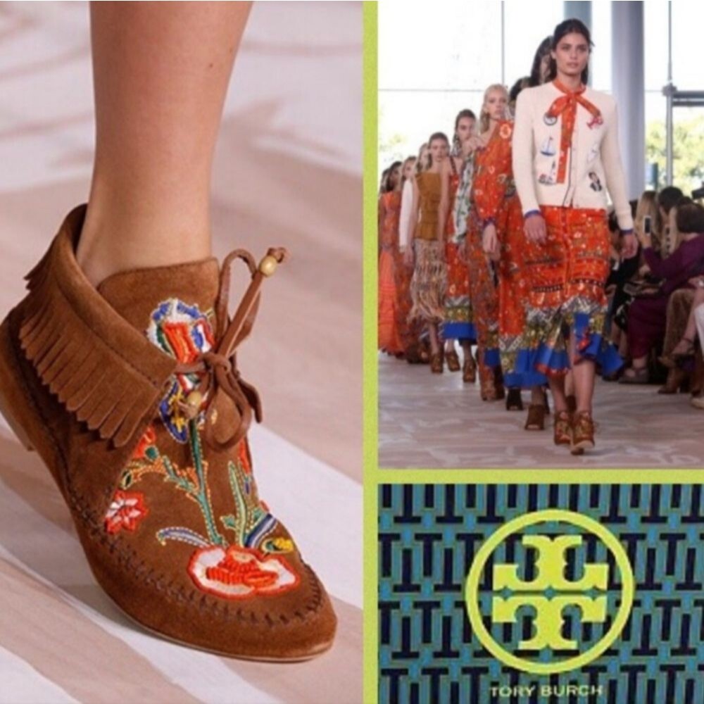 Tory Burch Huntington Embroidered Moccasin flats